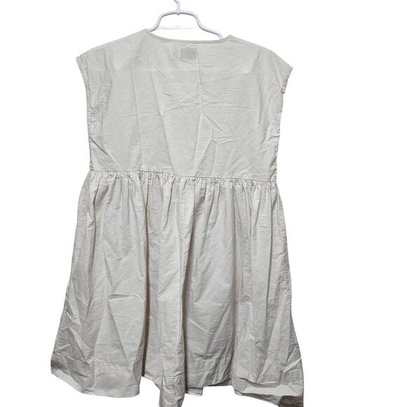 ASOS Cream Cotton Smocked Mini Dress Size 2 - Picture 2 of 8